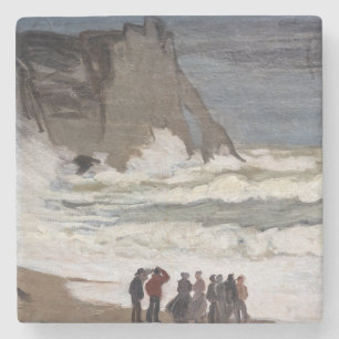 Claude Monet - Rough Sea at Etretat Stone Coaster