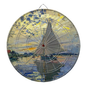 Claude Monet - Sailboat at Le Petit-Gennevilliers Dartboard
