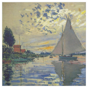 Claude Monet - Sailboat at Le Petit-Gennevilliers Fabric