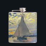 Claude Monet - Sailboat at Le Petit-Gennevilliers Hip Flask<br><div class="desc">Sailboat at Le Petit-Gennevilliers / Voilier au Petit-Gennevilliers - Claude Monet,  1874</div>