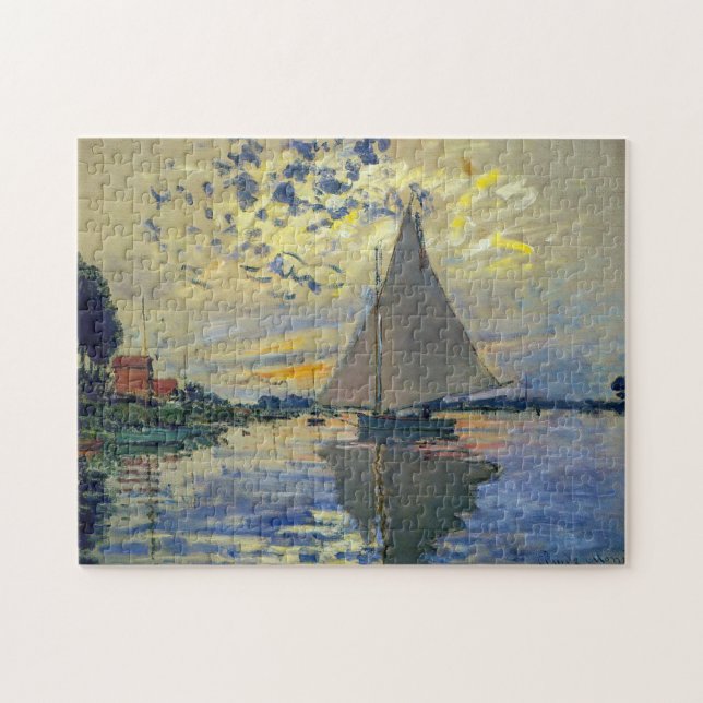 Claude Monet - Sailboat at Le Petit-Gennevilliers Jigsaw Puzzle (Horizontal)