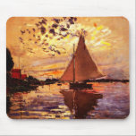 Claude Monet-Sailboat at Le Petit-Gennevilliers Mouse Pad<br><div class="desc">Sailboat at Le Petit-Gennevilliers is a beautiful Impressionism landscape masterpiece made by Claude Monet (1840 - 1926) in 1874.Its degrees of brown, purple and yellow makes it a beautiful mouse pad for fans of Claude Monet,  Impressionism and real fine art.</div>