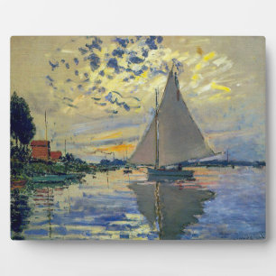 Claude Monet - Sailboat at Le Petit-Gennevilliers Plaque