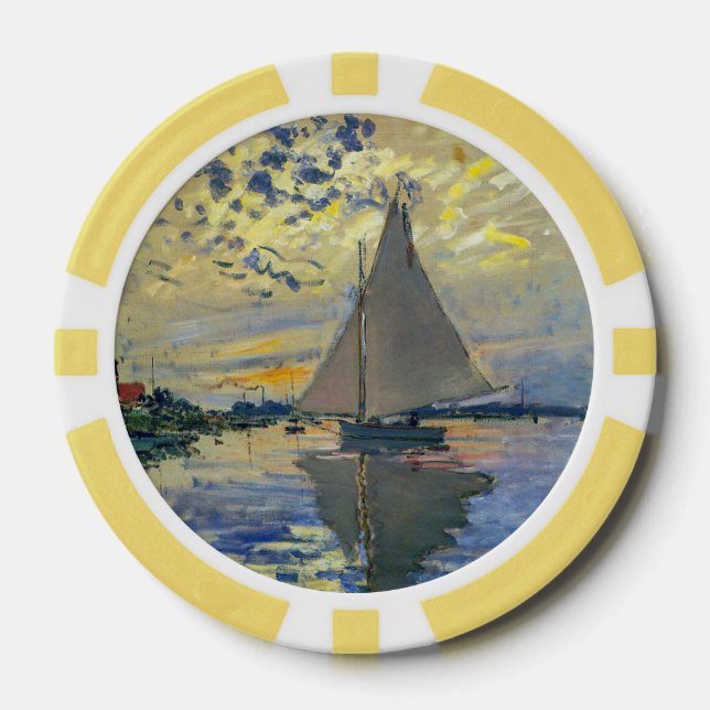 Claude Monet - Sailboat at Le Petit-Gennevilliers Poker Chips (Front)