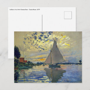 Claude Monet - Sailboat at Le Petit-Gennevilliers Postcard