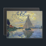 Claude Monet - Sailboat Magnetic Card<br><div class="desc">Sailboat at Le Petit-Gennevilliers / Voilier au Petit-Gennevilliers - Claude Monet,  1874</div>