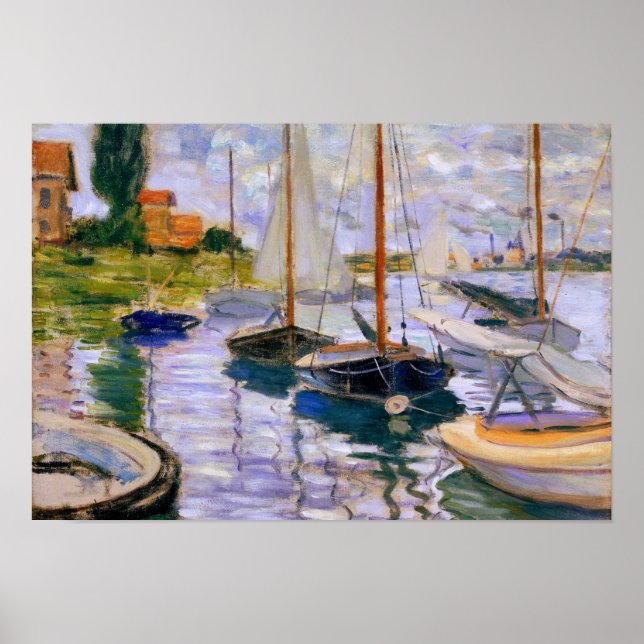 Claude Monet - Sailboats on the Seine Poster (Front)