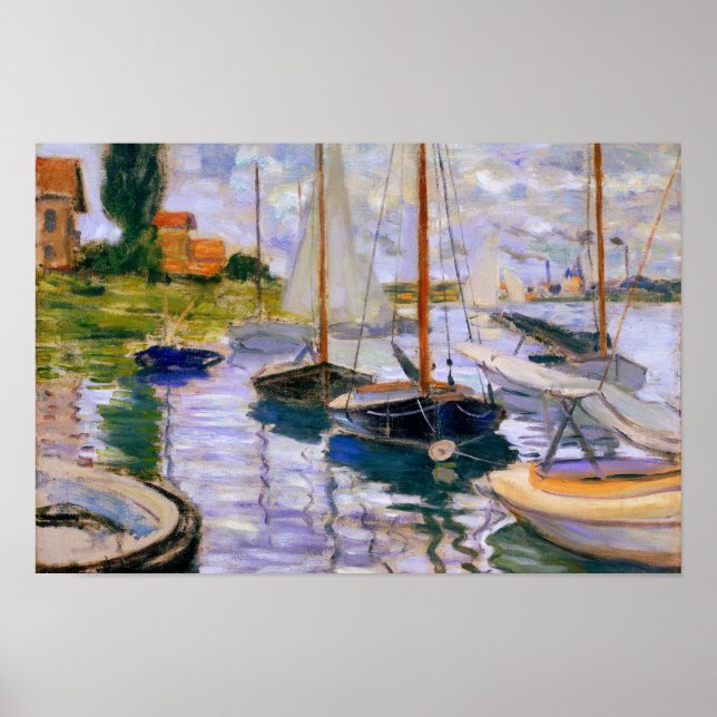Claude Monet - Sailboats on the Seine Poster (Front)