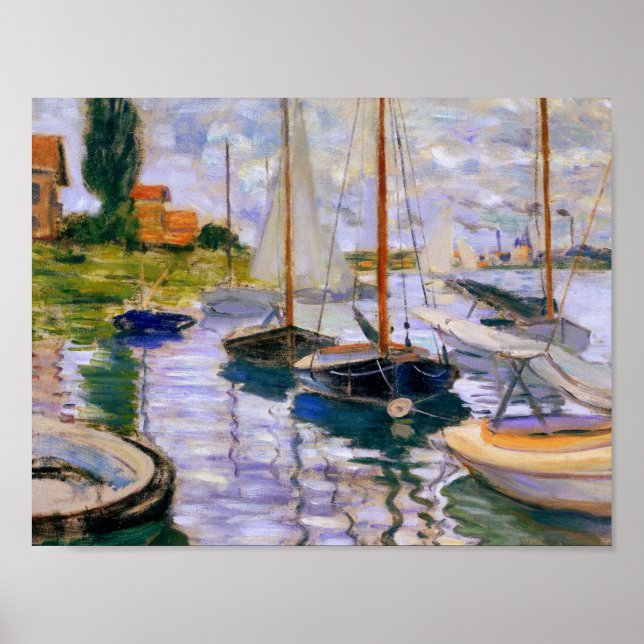 Claude Monet - Sailboats on the Seine Poster (Front)
