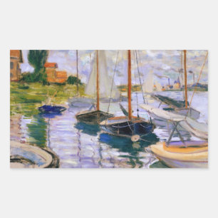 Claude Monet - Sailboats on the Seine Rectangular Sticker