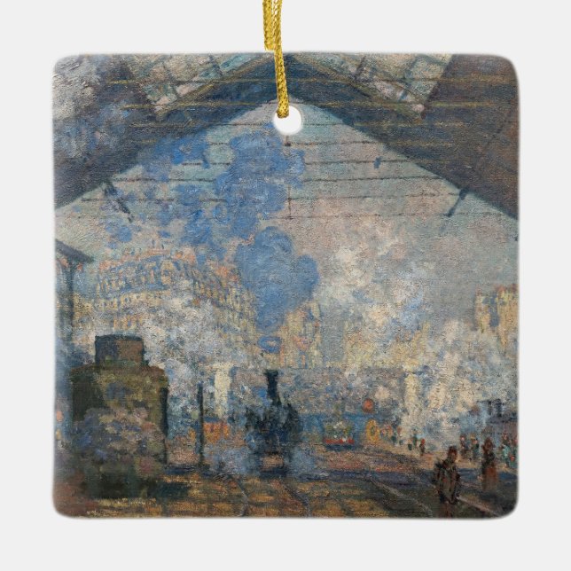 Claude Monet - Saint-Lazare Station exterior view Ceramic Ornament (Front)