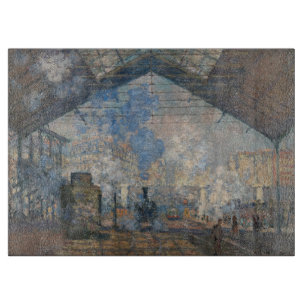 Claude Monet - Saint-Lazare Station exterior view Cutting Board