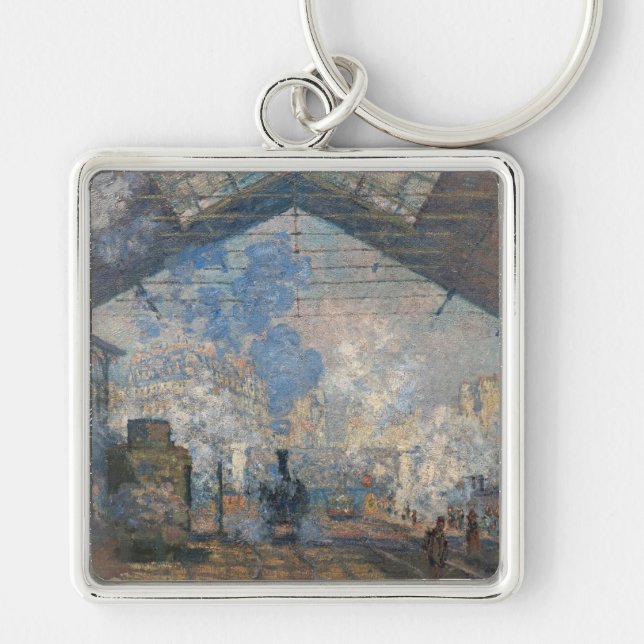 Claude Monet - Saint-Lazare Station exterior view Key Ring (Front)