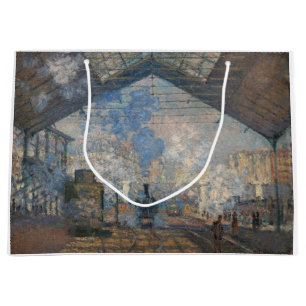 Claude Monet - Saint-Lazare Station exterior view Large Gift Bag
