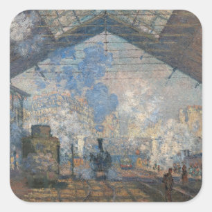 Claude Monet - Saint-Lazare Station exterior view Square Sticker