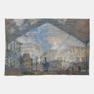 Claude Monet - Saint-Lazare Station exterior view Tea Towel