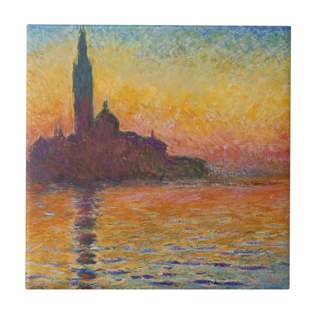 Claude Monet - San Giorgio Maggiore at Dusk Ceramic Tile (Front)