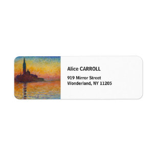 Claude Monet - San Giorgio Maggiore at Dusk Return Address Label