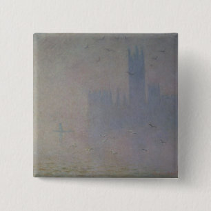 Claude Monet Seagulls over Houses of Parliament 15 Cm Square Badge