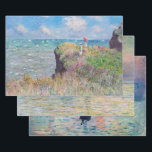 Claude Monet - Seascape Masterpieces Selection Wrapping Paper Sheet<br><div class="desc">Claude Monet - Seascape Masterpieces Selection:
 - Cliff Walk at Pourville / Promenade sur la falaise,  Pourville - 1882
 - The Manneport,  Cliff at Etretat,  Sunset / Etretat,  soleil couchant - 1883
 - Impression,  Sunrise / Impression,  soleil levant - 1872</div>