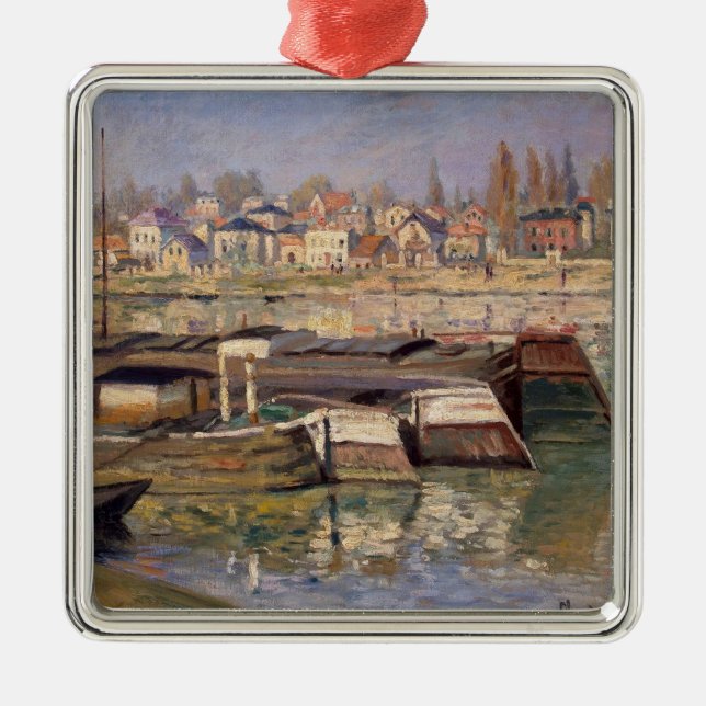 Claude Monet | Seine at Asnieres, 1873 Metal Tree Decoration (Front)