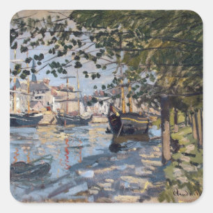 Claude Monet   Seine at Rouen, 1872 Square Sticker