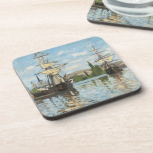 Claude Monet Ships Riding on the Seine at Rouen Coaster
