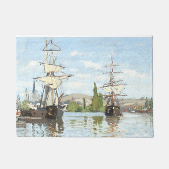 Claude Monet. Ships Riding on the Seine at Rouen Doormat (Front)