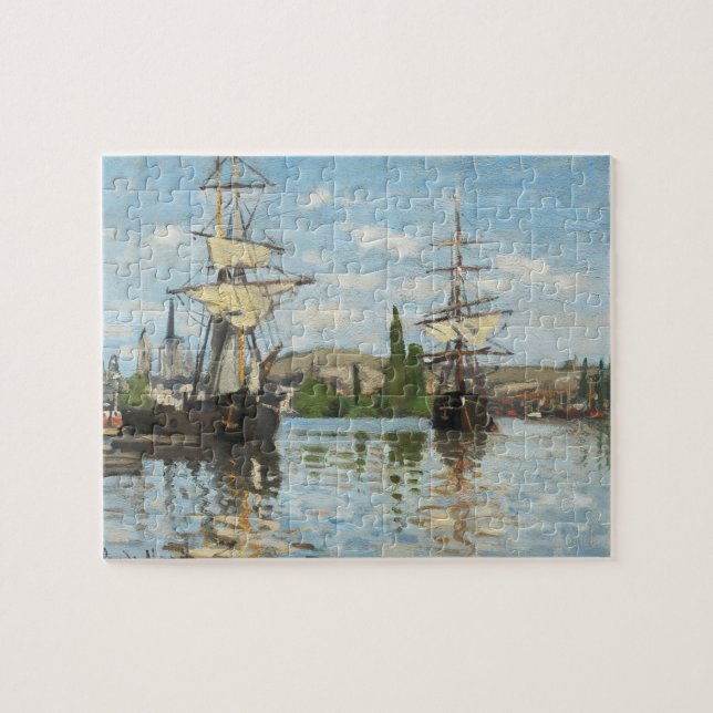 Claude Monet | Ships Riding on the Seine at Rouen Jigsaw Puzzle (Horizontal)