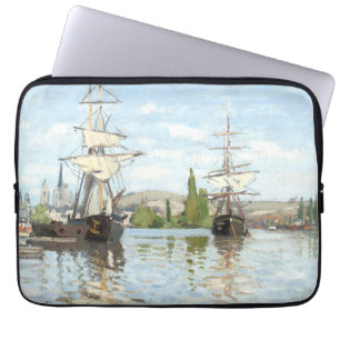 Claude Monet. Ships Riding on the Seine at Rouen Laptop Sleeve
