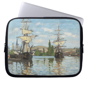 Claude Monet   Ships Riding on the Seine at Rouen Laptop Sleeve
