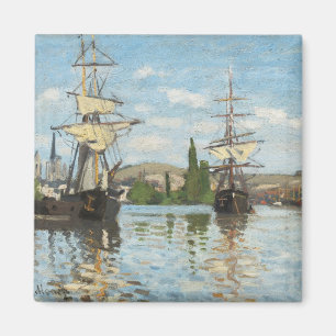 Claude Monet Ships Riding on the Seine at Rouen Magnet