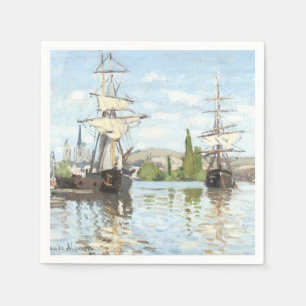 Claude Monet. Ships Riding on the Seine at Rouen Napkin