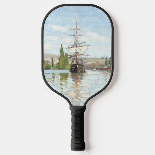 Claude Monet. Ships Riding on the Seine at Rouen Pickleball Paddle