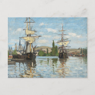 Claude Monet   Ships Riding on the Seine at Rouen Postcard