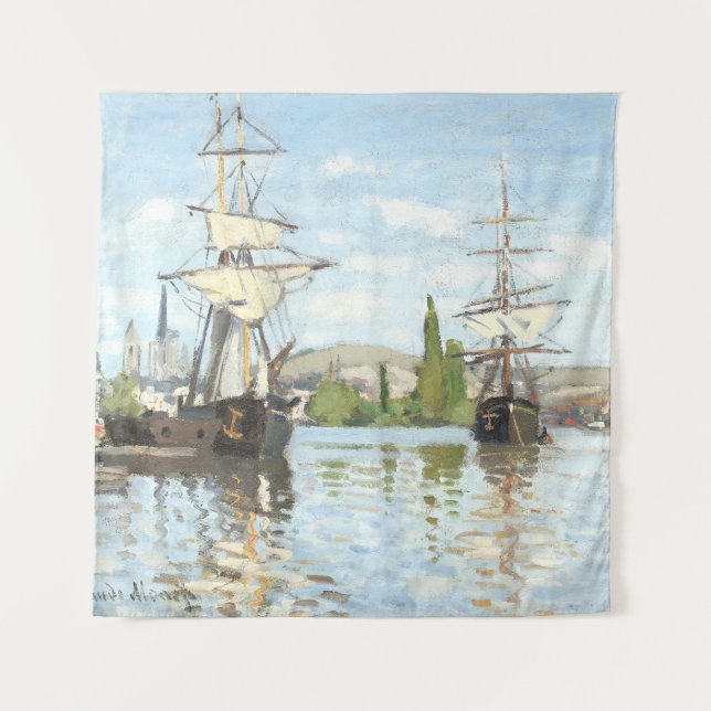 Claude Monet. Ships Riding on the Seine at Rouen Tapestry (Front)