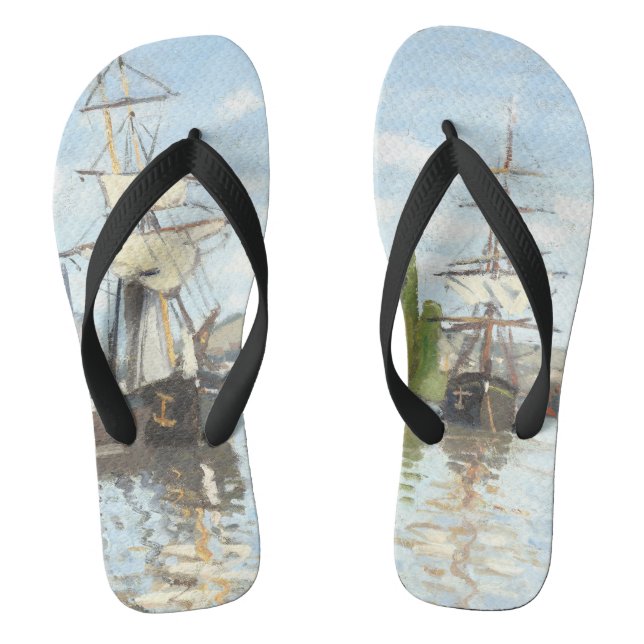 Claude Monet. Ships Riding on the Seine at Rouen Thongs (Footbed)