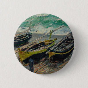 Claude Monet Sky Clouds Boats Ships Sea Ocean 6 Cm Round Badge