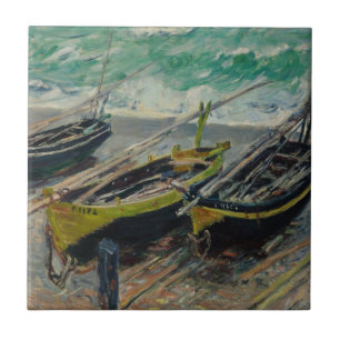 Claude Monet Sky Clouds Boats Ships Sea Ocean Ceramic Tile