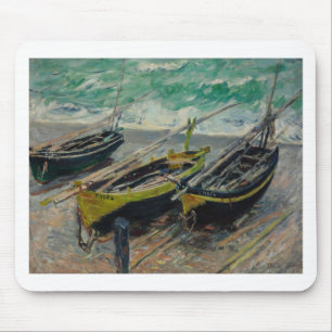 Claude Monet Sky Clouds Boats Ships Sea Ocean Mouse Pad