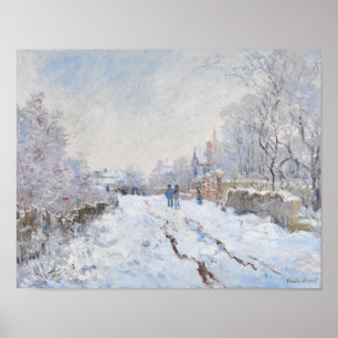 CLAUDE MONET - Snow at Argenteuil (1874) Poster