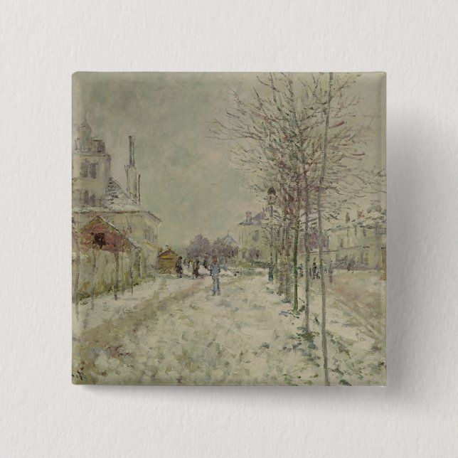 Claude Monet | Snow Effect 15 Cm Square Badge (Front)