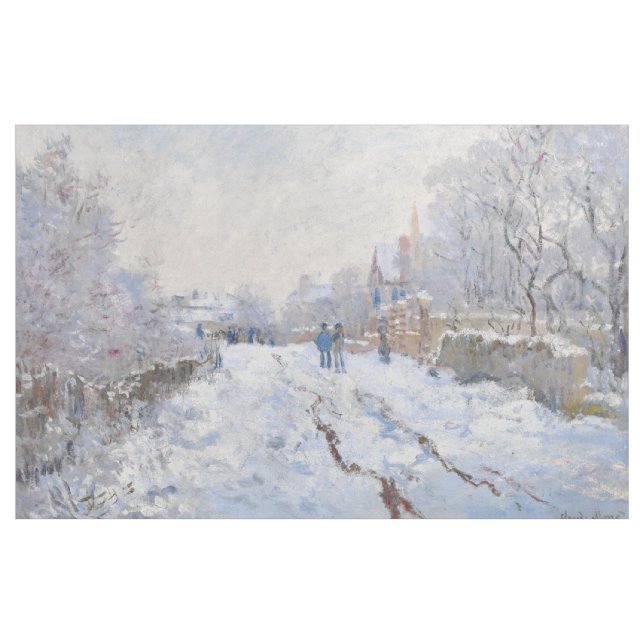 Claude Monet - Snow Scene at Argenteuil Fabric (Yard)