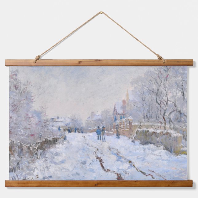 Claude Monet - Snow Scene at Argenteuil Hanging Tapestry (Front)