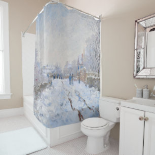 Claude Monet - Snow Scene at Argenteuil Shower Curtain