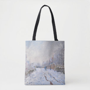 Claude Monet - Snow Scene at Argenteuil Tote Bag