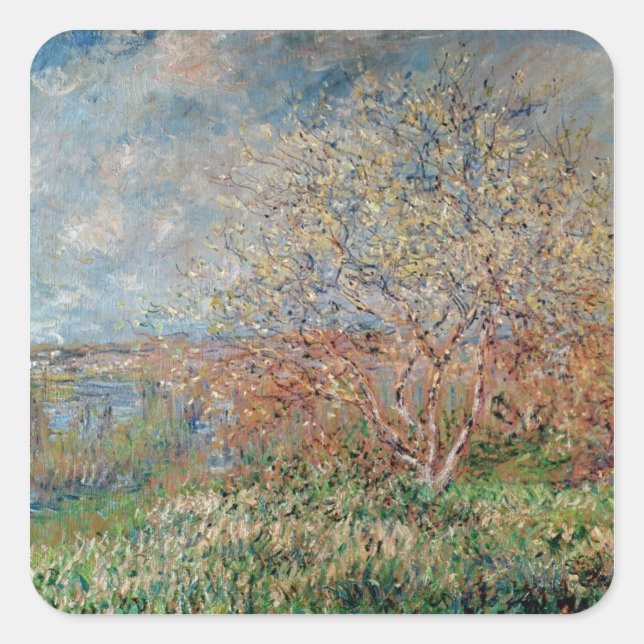 Claude Monet | Spring, 1880-82 Square Sticker (Front)