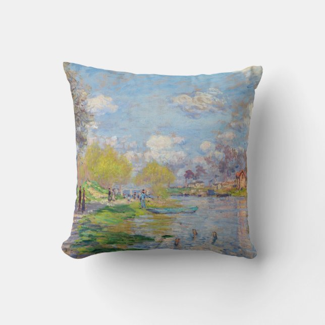 Claude Monet - Spring by the Seine Cushion (Front)