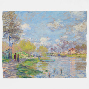 Claude Monet - Spring by the Seine Fleece Blanket