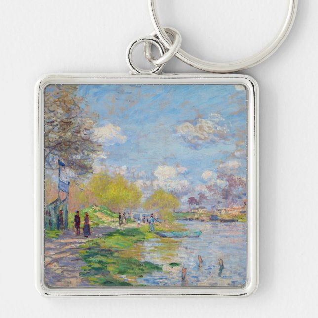 Claude Monet - Spring by the Seine Key Ring (Front)